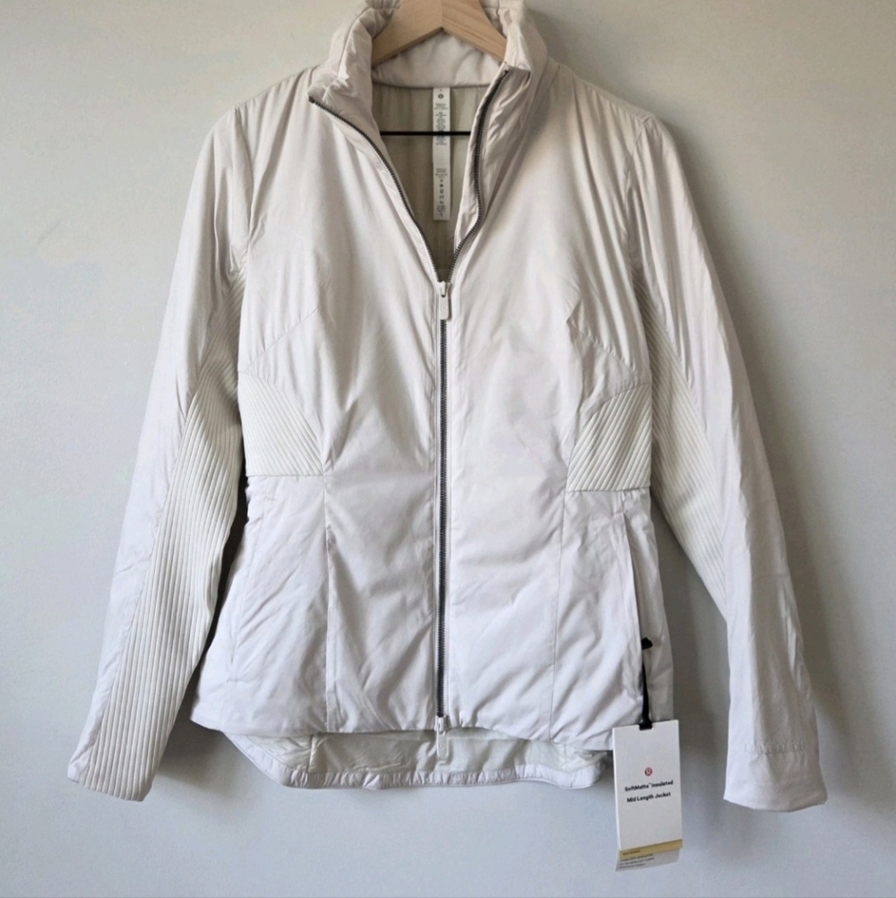Lululemon Ivory SoftMatte PrimaLoft Insulated Jacket Womens Size 8 - Picture 3 of 12